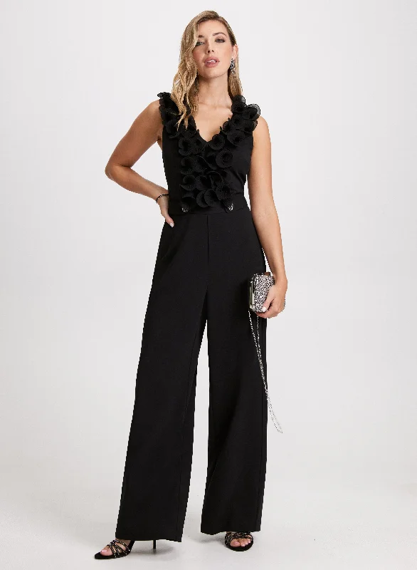 Midi dresses with side slits for a sexy and elegant appearanceV-Neck Ruffle Detail Jumpsuit Midi dresses with side slits for a sexy and elegant appearanceV-Neck Ruffle Detail Jumpsuit