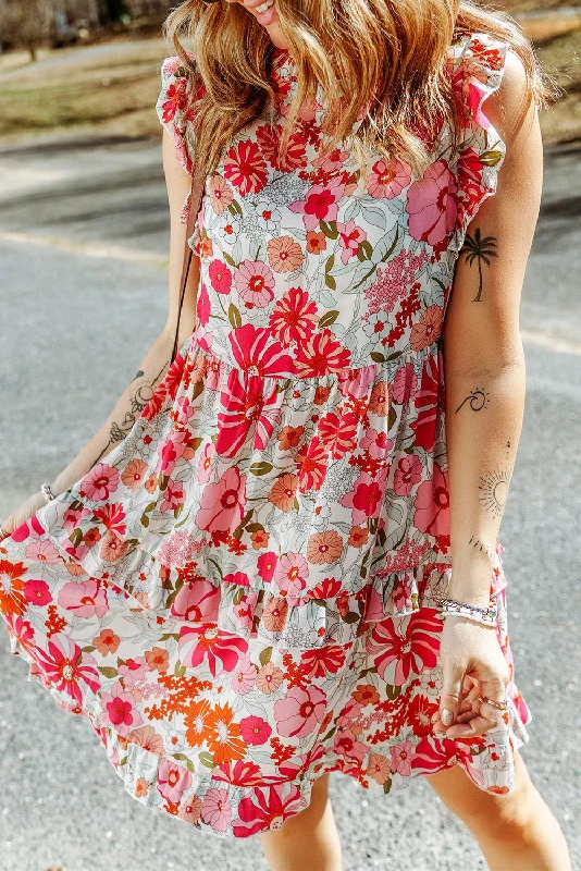 Midi dresses with embroidered accents for a unique and detailed designFloral Ruffle Tiered Tank Dress Midi dresses with embroidered accents for a unique and detailed designFloral Ruffle Tiered Tank Dress