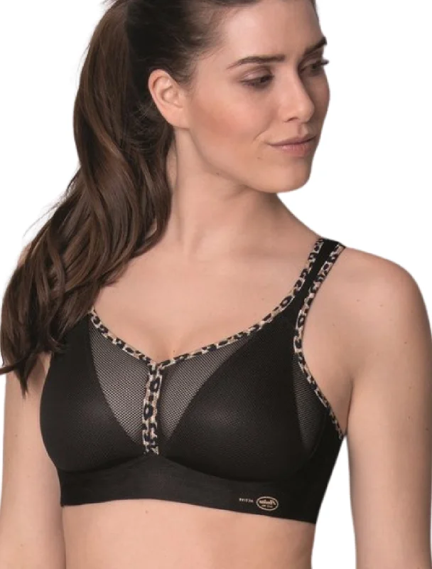 Women's bras with wide shoulder straps for supportAnita Active Air Control Wirefree Padded Sports Bra Black Kalahari | Anita Sports Bra Animal Print Women's bras with wide shoulder straps for supportAnita Active Air Control Wirefree Padded Sports Bra Black Kalahari | Anita Sports Bra Animal Print