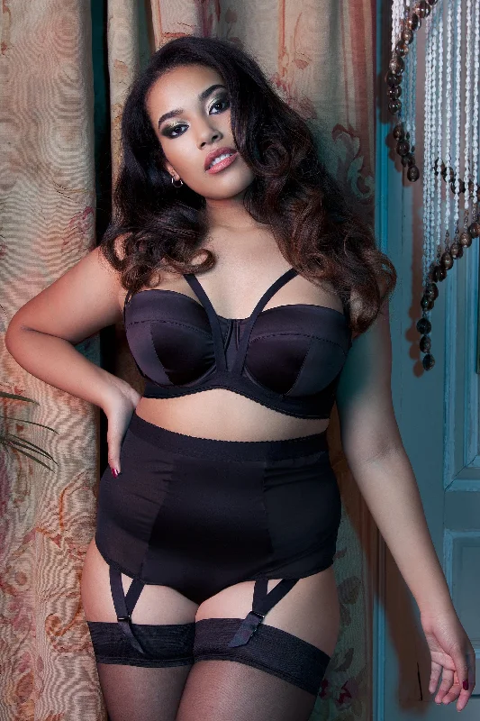 Women's polka - dot brasCandace Noir Black Strappy Bra Curve