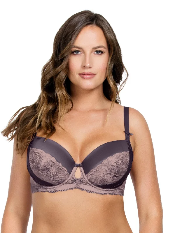 Women's bras with a cotton - polyester blendMariela Contour Padded Bra - Plum w Nostalgia Rose - P5581 Women's bras with a cotton - polyester blendMariela Contour Padded Bra - Plum w Nostalgia Rose - P5581