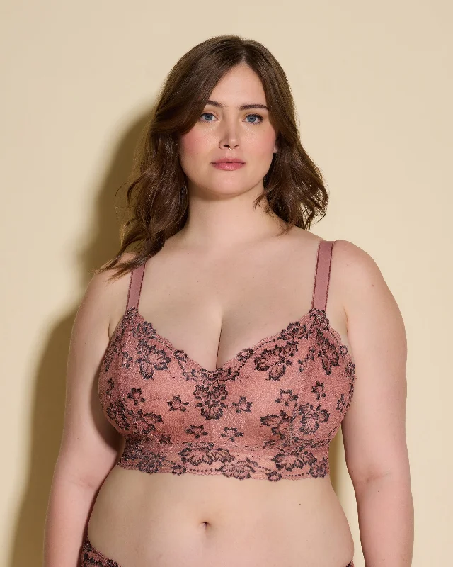 Women's bras with a lace overlayBralette Super Curvy A Corpetto