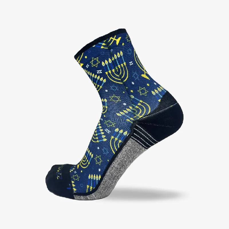 Menorahs and Stars Socks (Mini-Crew)