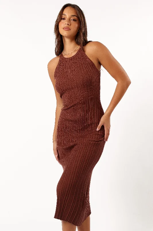 Maxi dresses with side - tie closures and lightweight fabrics for a breezy summer styleBrighton Maxi Dress - Chocolate Brown Maxi dresses with side - tie closures and lightweight fabrics for a breezy summer styleBrighton Maxi Dress - Chocolate Brown