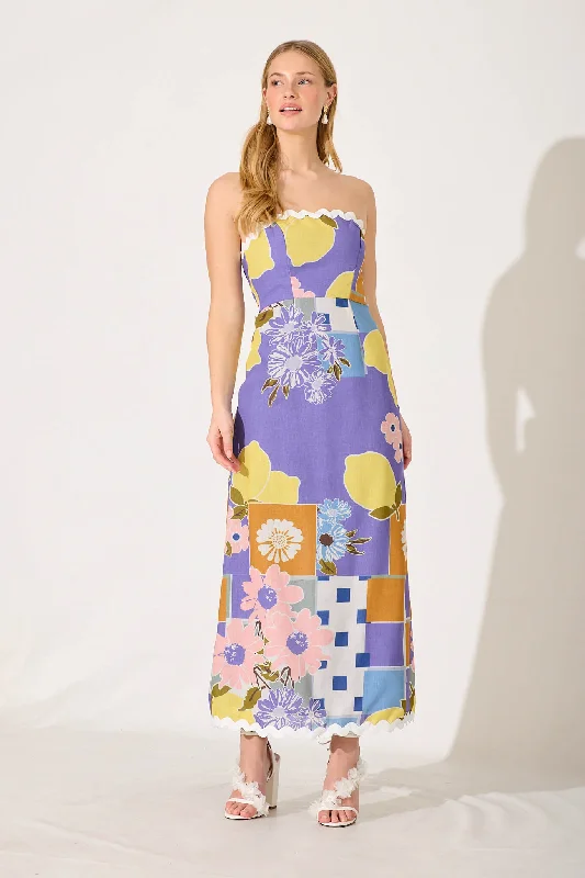 Maxi dresses with satin - finish fabrics and V - necklines for a flattering and elongating effectEverspring Maxi Dress In Lilac Multi With Ric Rac Trim Maxi dresses with satin - finish fabrics and V - necklines for a flattering and elongating effectEverspring Maxi Dress In Lilac Multi With Ric Rac Trim