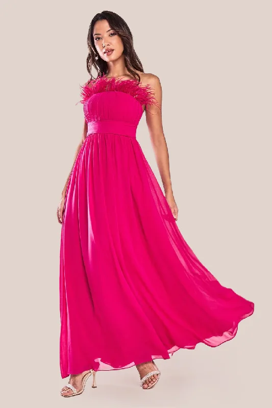 Maxi dresses with abstract print panels and sheer overlays for a modern and artistic lookGoddiva Bridesmaids Chiffon Maxi Dress - Hot Pink Maxi dresses with abstract print panels and sheer overlays for a modern and artistic lookGoddiva Bridesmaids Chiffon Maxi Dress - Hot Pink