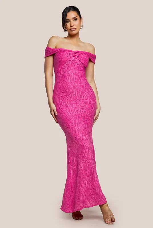 Maxi dresses with button - front designs and denim fabric for a casual yet trendy dayGoddiva Front Knot Twist Maxi Dress - Magenta Maxi dresses with button - front designs and denim fabric for a casual yet trendy dayGoddiva Front Knot Twist Maxi Dress - Magenta