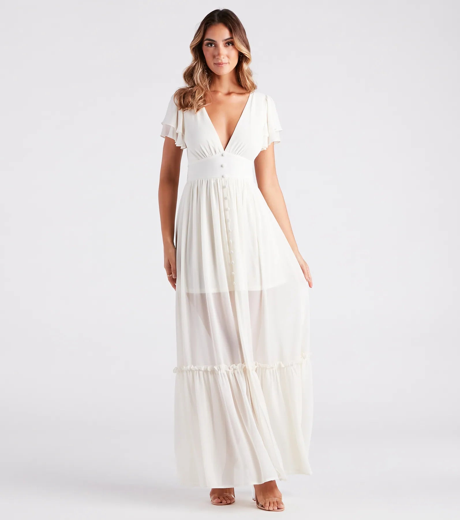 Maxi dresses with high - low hems and geometric prints for a modern partySummer Daydream Ruffled Chiffon Maxi Dress Maxi dresses with high - low hems and geometric prints for a modern partySummer Daydream Ruffled Chiffon Maxi Dress
