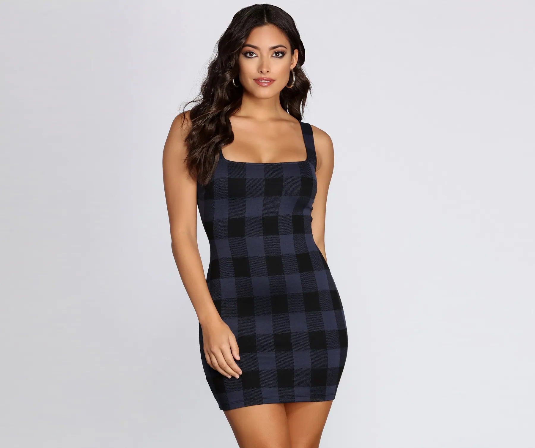 Lace - Embellished Women Dress for an Elegant and Sophisticated AppearancePoised In Plaid Sleeveless Mini Dress Lace - Embellished Women Dress for an Elegant and Sophisticated AppearancePoised In Plaid Sleeveless Mini Dress