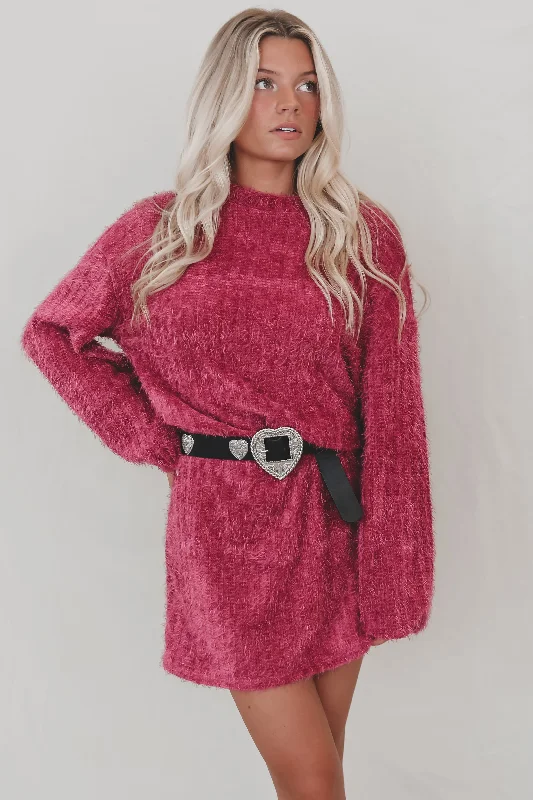 Ruffled Women Dress with Multiple Layers for a Playful and Girly StyleSADIE & SAGE Soiree Mock Neck Bishop Berry Mohair Sweater Dress Ruffled Women Dress with Multiple Layers for a Playful and Girly StyleSADIE & SAGE Soiree Mock Neck Bishop Berry Mohair Sweater Dress