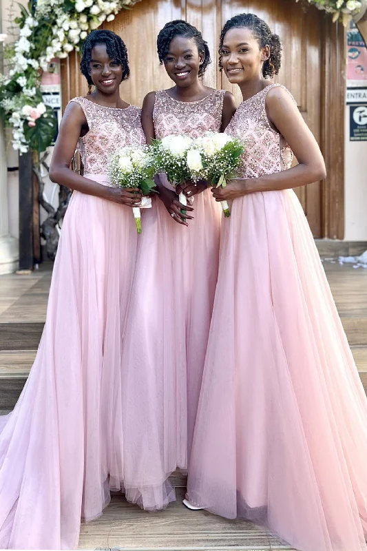 Little black cocktail dresses with lace detailingA Line Round Neck Blush Tulle Long Prom Dress with Beading Little black cocktail dresses with lace detailingA Line Round Neck Blush Tulle Long Prom Dress with Beading