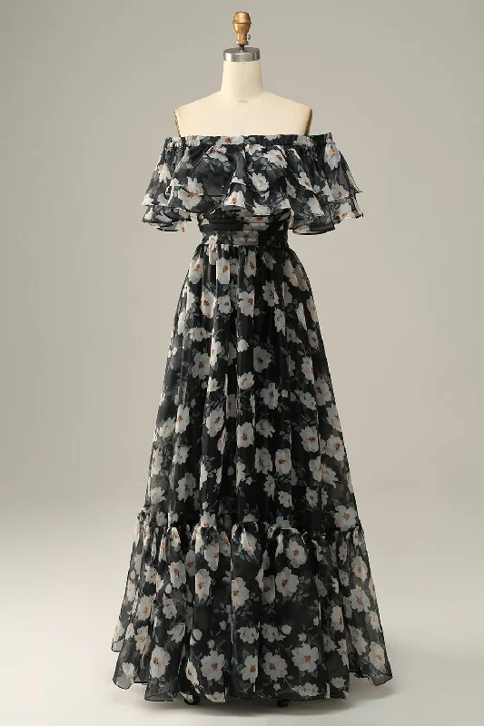 Mini cocktail dresses with a beaded bodice and a flirty A - line skirtDetachable Strapless Black Flower Off The Shoulder Prom Dress Mini cocktail dresses with a beaded bodice and a flirty A - line skirtDetachable Strapless Black Flower Off The Shoulder Prom Dress