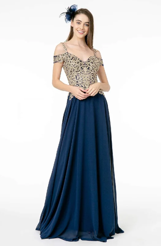 Formal dresses with halter necks and lace - up backs for a stylish promElizabeth K - GL2998 Embroidered Sweetheart Chiffon A-Line Gown Formal dresses with halter necks and lace - up backs for a stylish promElizabeth K - GL2998 Embroidered Sweetheart Chiffon A-Line Gown