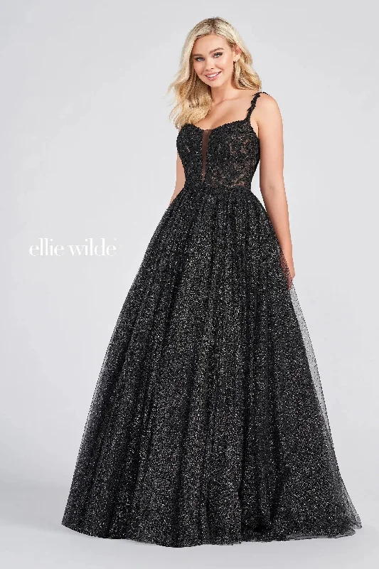 Wrap - style wedding guest dresses with bow accentsEllie Wilde EW122049 Prom Long Formal Pocket Ball Gown Wrap - style wedding guest dresses with bow accentsEllie Wilde EW122049 Prom Long Formal Pocket Ball Gown