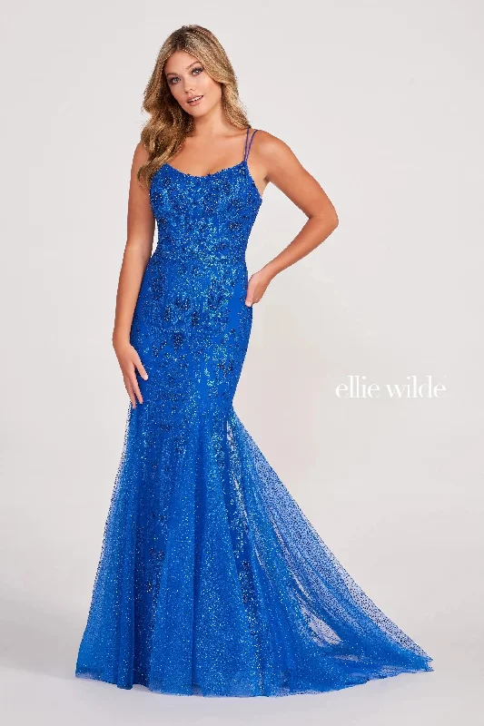 Wedding guest dresses with tiered skirts for a feminine lookEllie Wilde EW34045 Beaded Mermaid Evening Long Prom Gown Wedding guest dresses with tiered skirts for a feminine lookEllie Wilde EW34045 Beaded Mermaid Evening Long Prom Gown