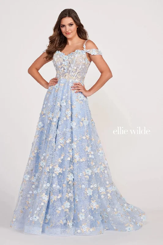 Strapless wedding guest dresses with rhinestone - studded bodicesEllie Wilde EW34122 Evening Formal Long Prom Dress Strapless wedding guest dresses with rhinestone - studded bodicesEllie Wilde EW34122 Evening Formal Long Prom Dress