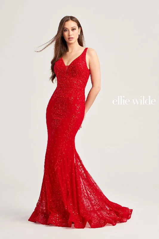 Animal - print wedding guest dresses in subtle colors for a bold statementEllie Wilde EW35072 Long Fitted Evening Prom Gown Animal - print wedding guest dresses in subtle colors for a bold statementEllie Wilde EW35072 Long Fitted Evening Prom Gown
