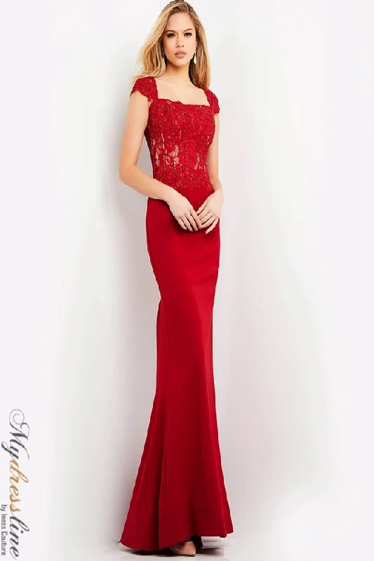 Formal dresses with cold - shoulder ruffled sleeves and floral prints for a romantic and trendy formal styleJovani 06825 Formal dresses with cold - shoulder ruffled sleeves and floral prints for a romantic and trendy formal styleJovani 06825