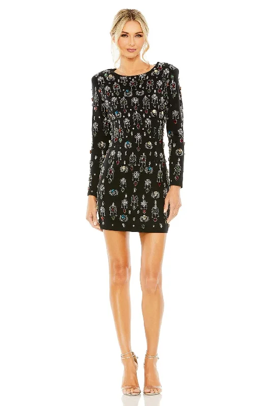 Satin cocktail dresses with a high - low hem for a modern touchMac Duggal 93854 Short Jewel Embellished Jersey Dress Satin cocktail dresses with a high - low hem for a modern touchMac Duggal 93854 Short Jewel Embellished Jersey Dress