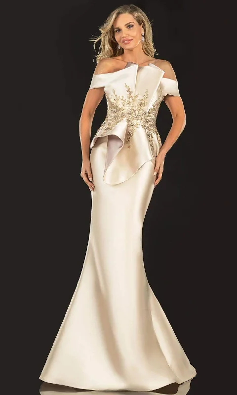 Prom dresses with cold - shoulder cutouts and satin bows for a trendy lookTerani Couture - 2021E2835 Lace Appliqued Fold-Ornate Mermaid Gown Prom dresses with cold - shoulder cutouts and satin bows for a trendy lookTerani Couture - 2021E2835 Lace Appliqued Fold-Ornate Mermaid Gown
