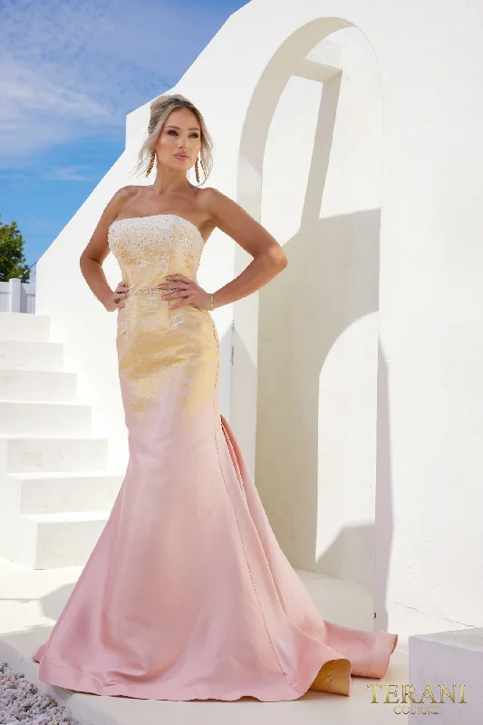 Halter - neck wedding guest dresses with beaded strapsTerani Couture 241E2499 Long Trumpet Formal Evening Dress Halter - neck wedding guest dresses with beaded strapsTerani Couture 241E2499 Long Trumpet Formal Evening Dress