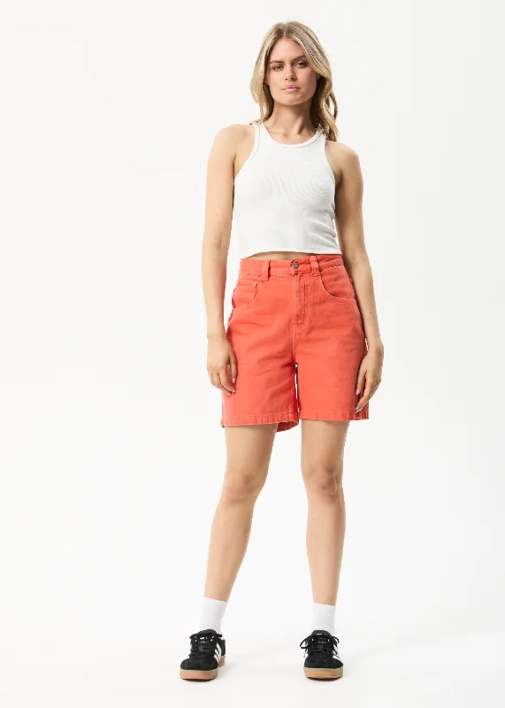 Plus Size Women Shorts with a Comfortable and Stylish FitAFENDS Womens Emilie - Denim Carpenter Shorts - Faded Orange Plus Size Women Shorts with a Comfortable and Stylish FitAFENDS Womens Emilie - Denim Carpenter Shorts - Faded Orange