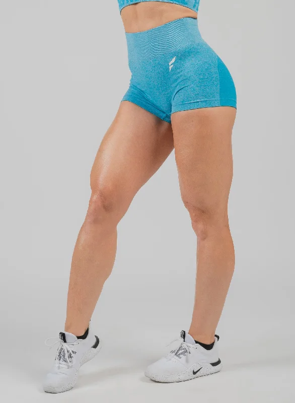 Leather Look Women Shorts for an Edgy and Chic StyleSEAMLESS COMPRESSION SHORTS - BLUE Leather Look Women Shorts for an Edgy and Chic StyleSEAMLESS COMPRESSION SHORTS - BLUE