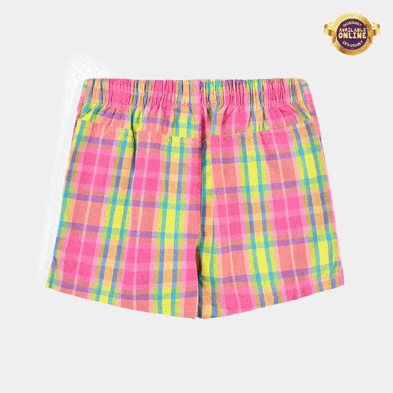 Stretchable Women Shorts for Maximum MobilityInfant Girls Poly Cotton Short Big check-Multi Stretchable Women Shorts for Maximum MobilityInfant Girls Poly Cotton Short Big check-Multi