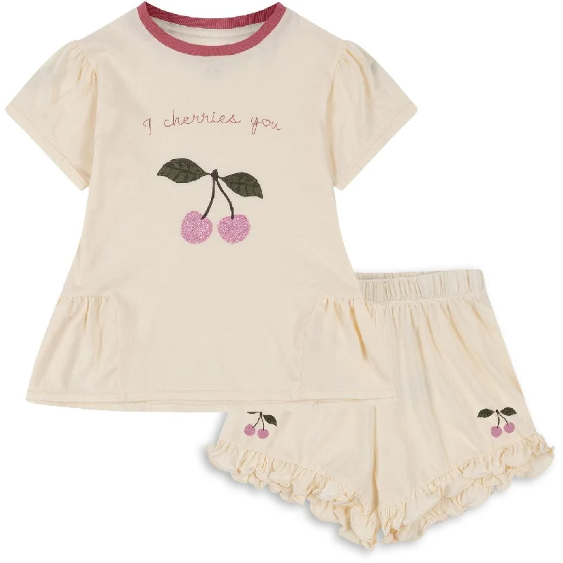 Tie - Waist Women Shorts for a Customizable FitKonges Sløjd Buttercream Famo Frill Set Tie - Waist Women Shorts for a Customizable FitKonges Sløjd Buttercream Famo Frill Set