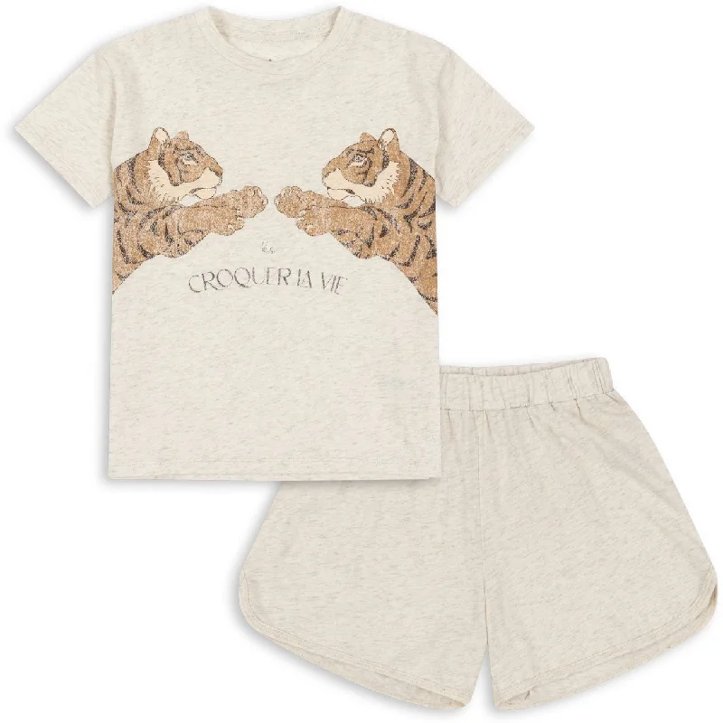 Cargo Women Shorts with Multiple Pockets for FunctionalityKonges Sløjd Off White Melange Famo Set Cargo Women Shorts with Multiple Pockets for FunctionalityKonges Sløjd Off White Melange Famo Set