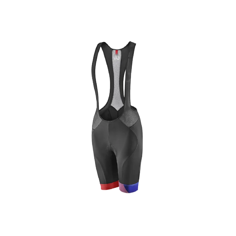 Leather Look Women Shorts for an Edgy and Chic StyleLiv Mirage Bib Shorts - Black/Coral/Blue Leather Look Women Shorts for an Edgy and Chic StyleLiv Mirage Bib Shorts - Black/Coral/Blue