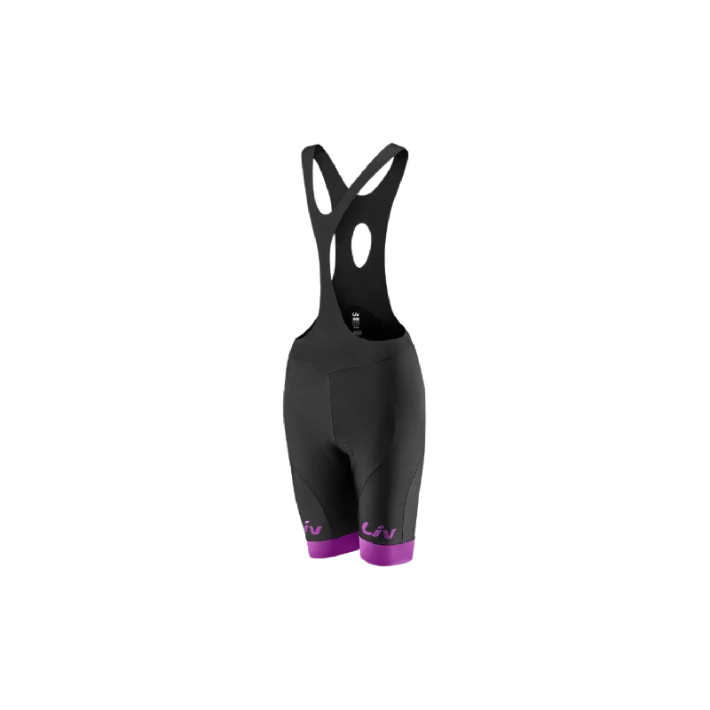 Embroidered Women Shorts with Intricate DesignsLiv Race Day Bib Shorts - Black/Purple Embroidered Women Shorts with Intricate DesignsLiv Race Day Bib Shorts - Black/Purple