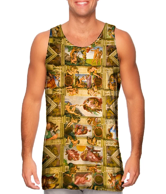 Crew Neck Women's Sustainable Tank Tops Made from Recycled MaterialsMichelangelo - "Sistine Chapel 2" Crew Neck Women's Sustainable Tank Tops Made from Recycled MaterialsMichelangelo - "Sistine Chapel 2"