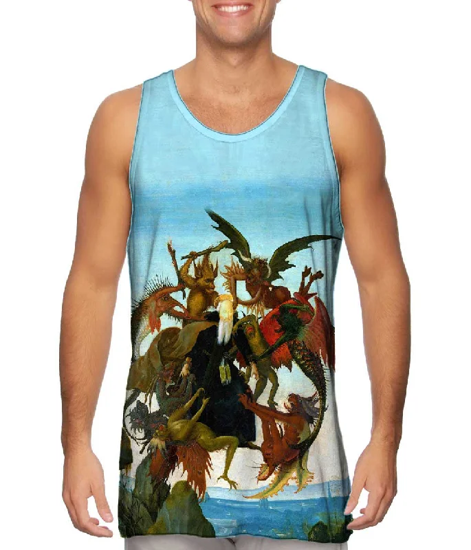 Mock Neck Women's Performance Tank Tops for CyclingMichelangelo - "The Torment of Saint Anthony" (1487) Mock Neck Women's Performance Tank Tops for CyclingMichelangelo - "The Torment of Saint Anthony" (1487)