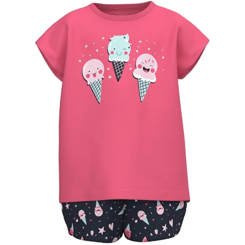 Denim Women Shorts with Distressed Details for a Casual VibeName it Camellia Rose Icecreams Vigea T-Shirt Set Denim Women Shorts with Distressed Details for a Casual VibeName it Camellia Rose Icecreams Vigea T-Shirt Set