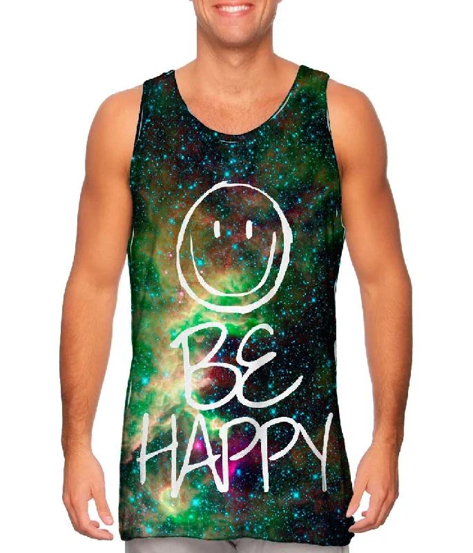 Women's Longline Tank Tops with Abstract PrintsOut Of This World Be Happy Space Galaxy Women's Longline Tank Tops with Abstract PrintsOut Of This World Be Happy Space Galaxy