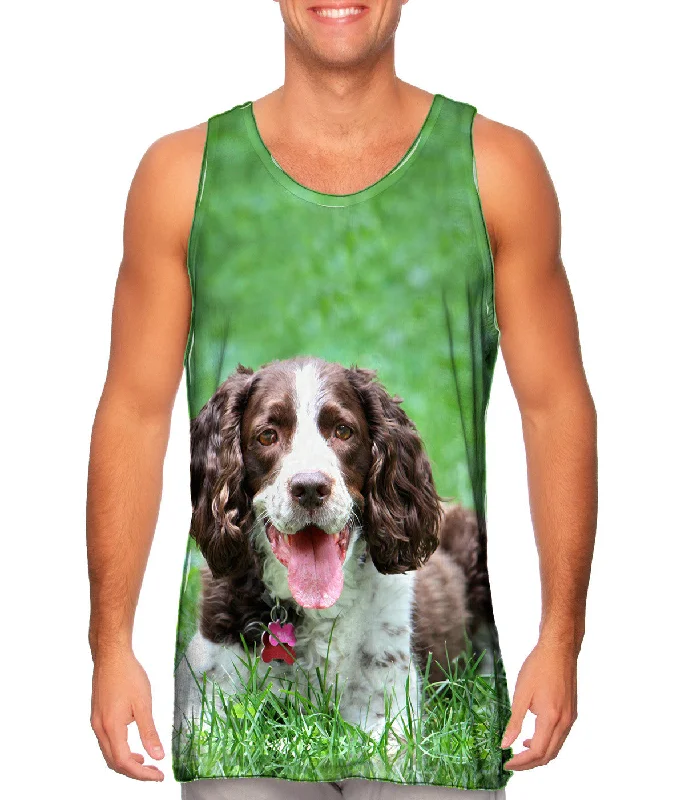 V - Neck Women's Moisture - Wicking Tank Tops for RunningOutgoing Cocker Spaniel In Garden V - Neck Women's Moisture - Wicking Tank Tops for RunningOutgoing Cocker Spaniel In Garden