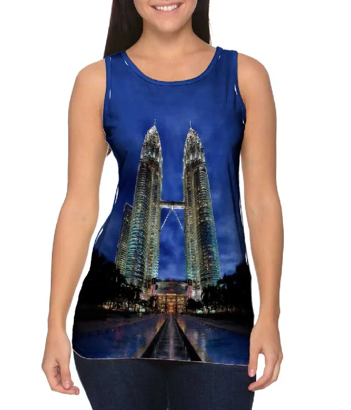 Square Neck Women's Organic Cotton Tank Tops in Earth TonesPetronas Twin Towers Kuala Lumpur Malaysia Square Neck Women's Organic Cotton Tank Tops in Earth TonesPetronas Twin Towers Kuala Lumpur Malaysia