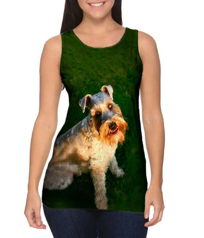 Crew Neck Women's Sustainable Tank Tops Made from Recycled MaterialsPhoto Loving Schnauzer Crew Neck Women's Sustainable Tank Tops Made from Recycled MaterialsPhoto Loving Schnauzer