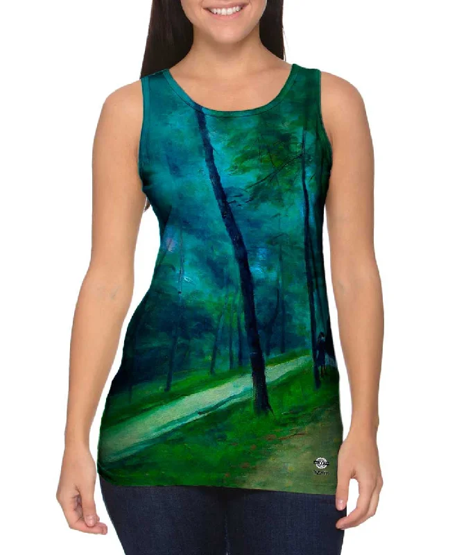 Mock Neck Women's Performance Tank Tops for CyclingPierre-Auguste Renoir - "A Walk in the Woods (Madame Lecoeur and Her Children)" (1870) Mock Neck Women's Performance Tank Tops for CyclingPierre-Auguste Renoir - "A Walk in the Woods (Madame Lecoeur and Her Children)" (1870)