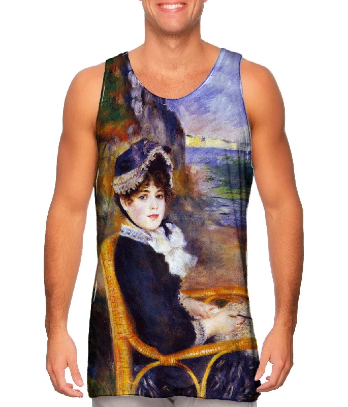Women's Spaghetti Strap Tank Tops with Geometric PatternsPierre Auguste Renoir - "By The Seashore" (1883) Women's Spaghetti Strap Tank Tops with Geometric PatternsPierre Auguste Renoir - "By The Seashore" (1883)