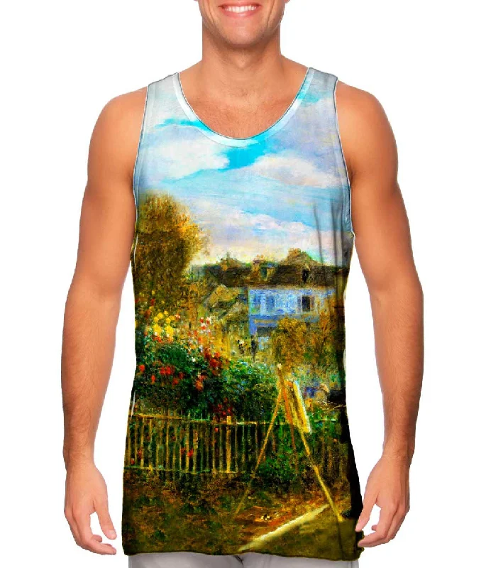Plus Size Women's Side - Slit Tank Tops in Metallic ShadesPierre Auguste Renoir - "Claude Monet Painting In His Garden At Argenteuil" (1873) Plus Size Women's Side - Slit Tank Tops in Metallic ShadesPierre Auguste Renoir - "Claude Monet Painting In His Garden At Argenteuil" (1873)