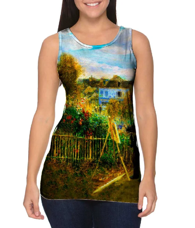Halter Neck Women's Modal Blend Tank Tops for ComfortPierre Auguste Renoir - "Claude Monet Painting In His Garden At Argenteuil" (1873) Halter Neck Women's Modal Blend Tank Tops for ComfortPierre Auguste Renoir - "Claude Monet Painting In His Garden At Argenteuil" (1873)