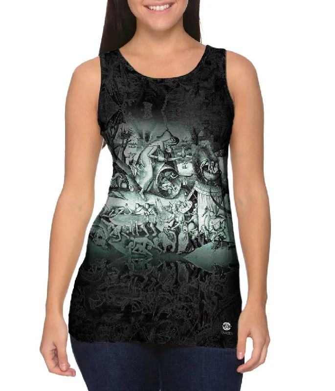 V - Neck Women's Moisture - Wicking Tank Tops for RunningPieter Bruegel the Elder - "The Seven Deadly Sins or the Seven Vices" (1558) V - Neck Women's Moisture - Wicking Tank Tops for RunningPieter Bruegel the Elder - "The Seven Deadly Sins or the Seven Vices" (1558)