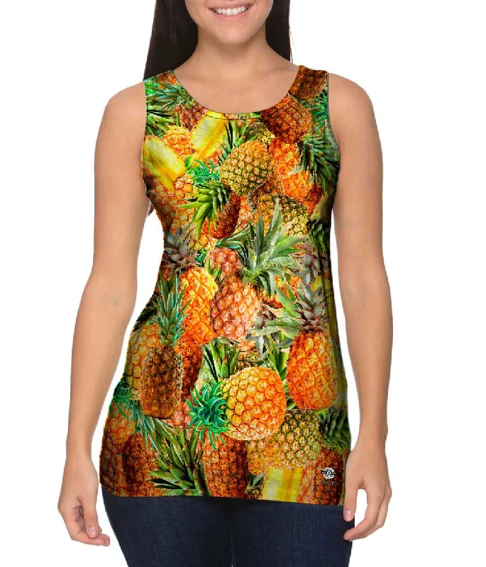 Crew Neck Women's Sustainable Tank Tops Made from Recycled MaterialsPineapple Dream Jumbo Crew Neck Women's Sustainable Tank Tops Made from Recycled MaterialsPineapple Dream Jumbo