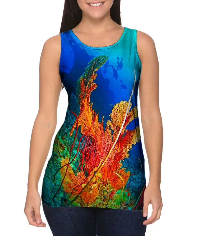 Plunge Neck Women's Seamless Tank Tops for a Smooth FitReef Forests Diving Underwater Plunge Neck Women's Seamless Tank Tops for a Smooth FitReef Forests Diving Underwater