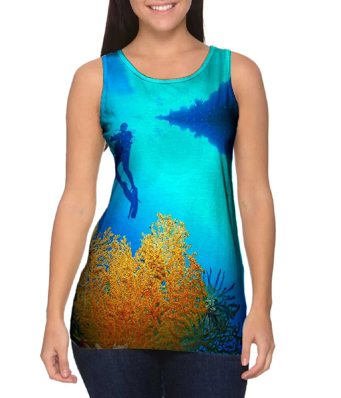One - Shoulder Women's Rayon Blend Tank Tops for a Flowy LookReef Forests Palau Underwater One - Shoulder Women's Rayon Blend Tank Tops for a Flowy LookReef Forests Palau Underwater