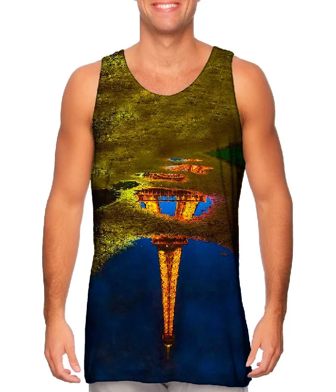 Women's Sleeveless Ribbed Tank Tops for a Trendy LookReflection Of The Eiffel Tower In A Water Puddle Women's Sleeveless Ribbed Tank Tops for a Trendy LookReflection Of The Eiffel Tower In A Water Puddle