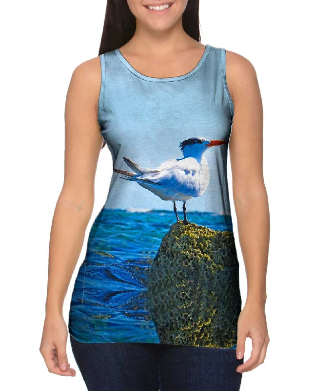 Crew Neck Women's Sustainable Tank Tops Made from Recycled MaterialsRelax Royal Tern Crew Neck Women's Sustainable Tank Tops Made from Recycled MaterialsRelax Royal Tern