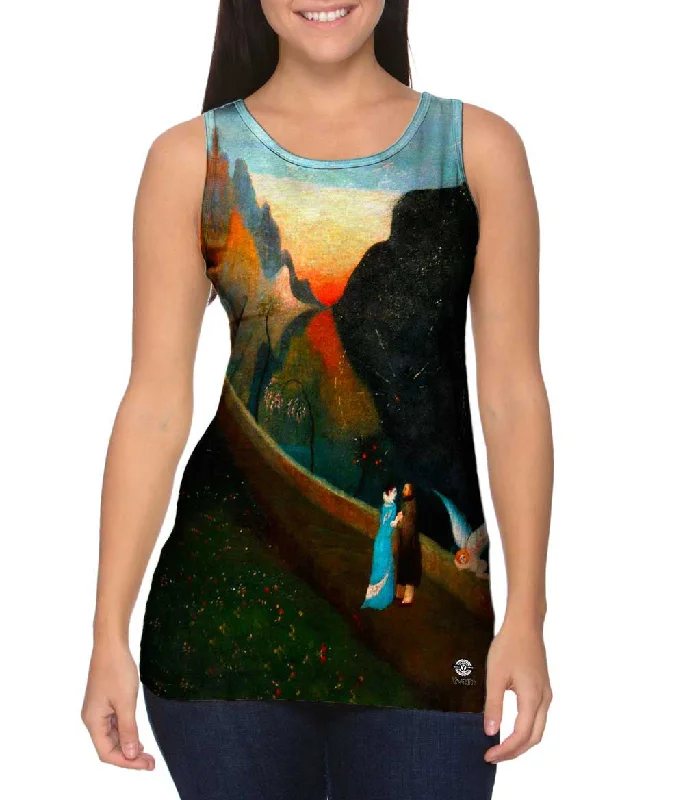 High - Neck Women's Silk Blend Tank Tops for a Luxurious FeelRendez Vous Of Lovers - "Tivadar Csontvary Kosztka" (1902) High - Neck Women's Silk Blend Tank Tops for a Luxurious FeelRendez Vous Of Lovers - "Tivadar Csontvary Kosztka" (1902)